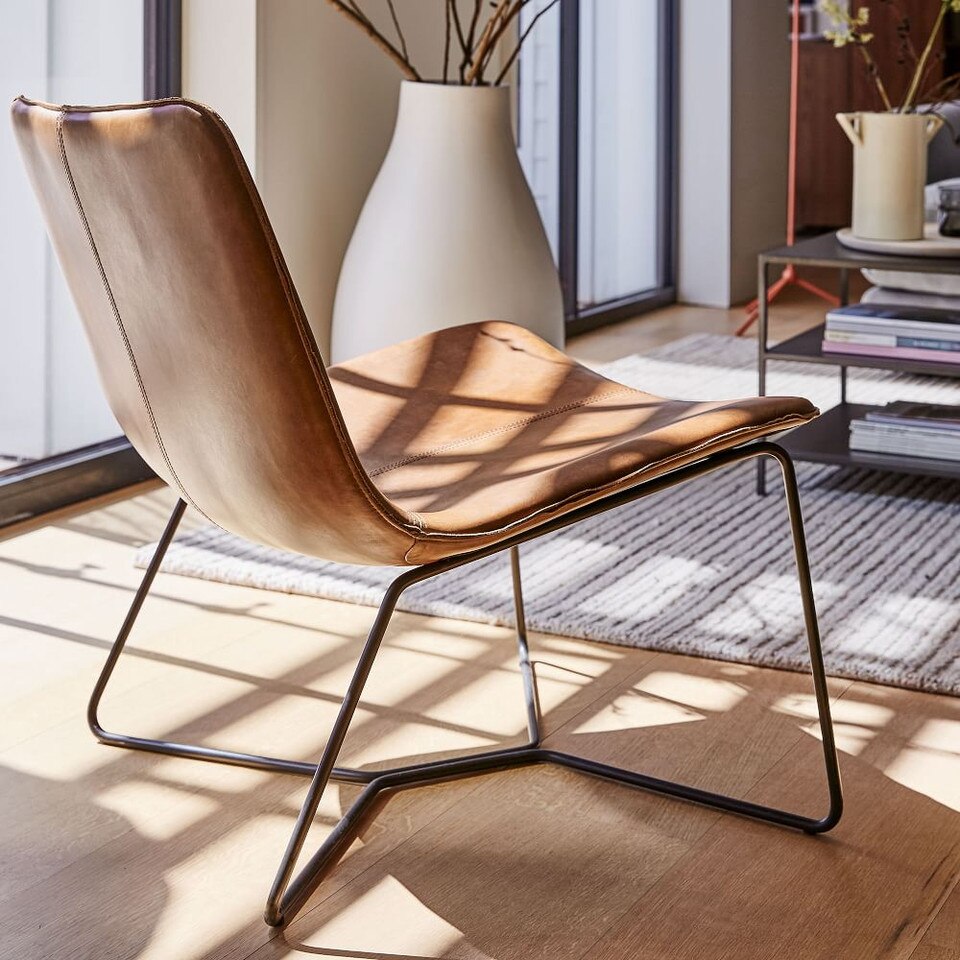 West Elm Camel Leather Chair / Select modern armchairs from west elm to